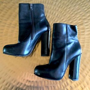 ASH black leather 90s inspired chunky heel boots